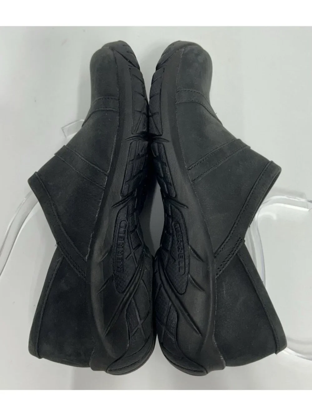 Merrell Womens Shoes Size 7 Encore Moc 4 Black Leather Clogs Slip On Shoes EUC!